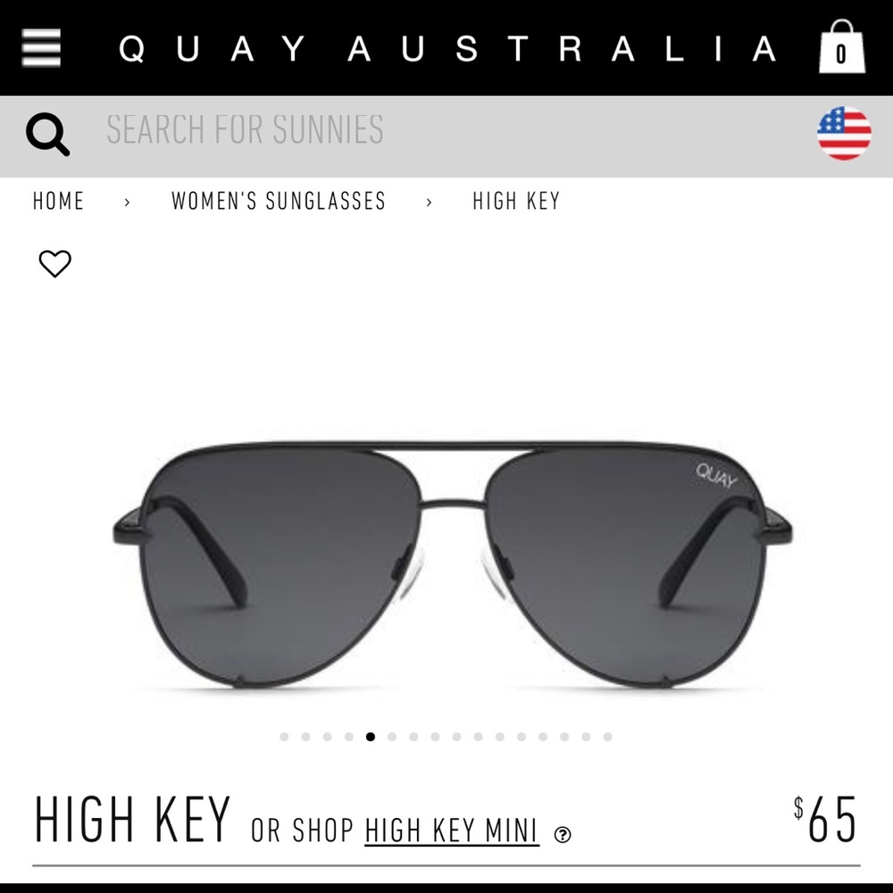 Quay High Key Black Sun Glasses